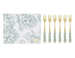 Bomboniera Matrimonio SET 6 PZ FORCHETTINE DECORO VERDE