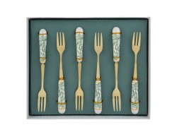 Bomboniera Matrimonio SET 6 PZ FORCHETTINE DECORO VERDE su Bomboniere Dolci Emozioni