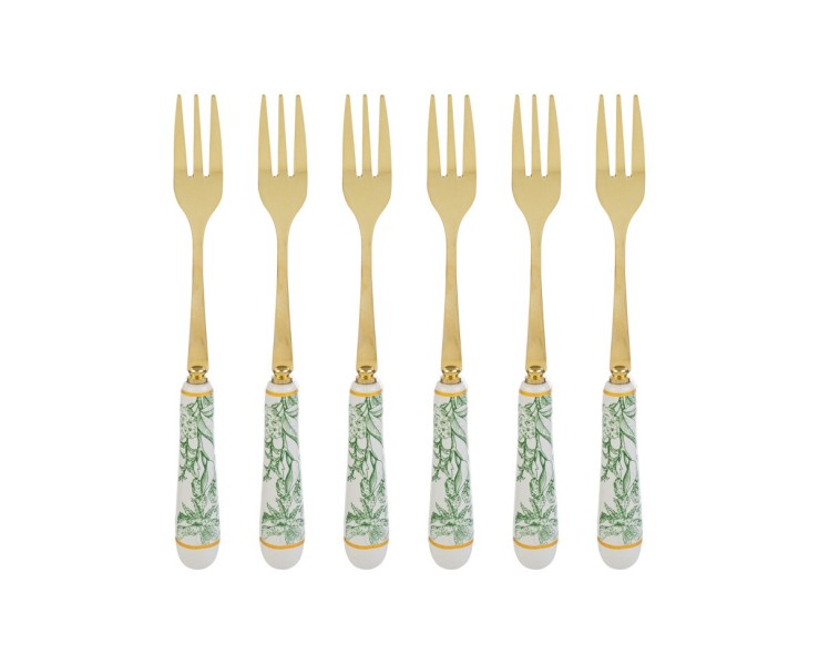 Bomboniera Matrimonio SET 6 PZ FORCHETTINE DECORO VERDE su Bomboniere Dolci Emozioni