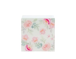 Bomboniera Matrimonio SCATOLA IN VETRO CON DECORO FLOREALE MINI su Bomboniere Dolci Emozioni