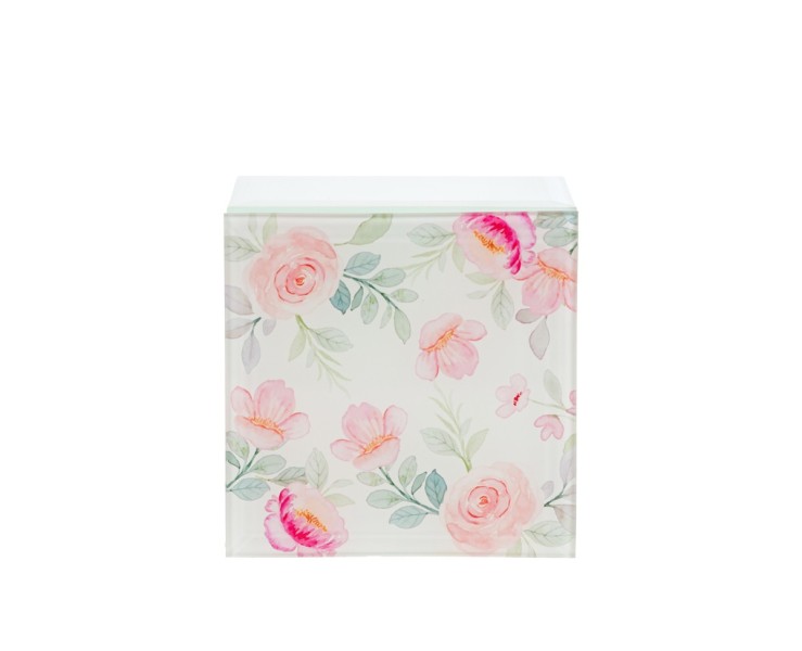 Bomboniera Matrimonio SCATOLA IN VETRO CON DECORO FLOREALE MINI su Bomboniere Dolci Emozioni
