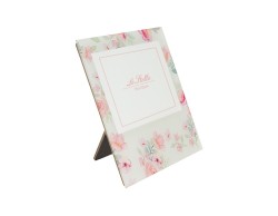 Bomboniera Matrimonio PORTAFOTO IN VETRO CON DECORO FLOREALE