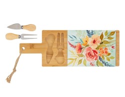 Bomboniera Matrimonio SET 3 PZ TAGLIERE IN LEGNO CON POSATE PER FORMAGGIO su Bomboniere Dolci Emozioni