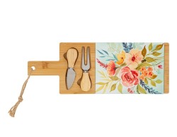 Bomboniera Matrimonio SET 3 PZ TAGLIERE IN LEGNO CON POSATE PER FORMAGGIO su Bomboniere Dolci Emozioni