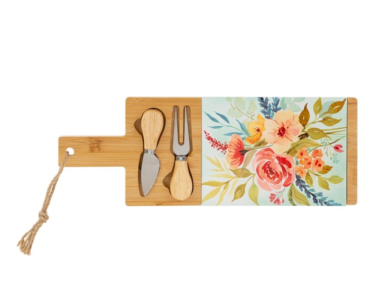 Bomboniera Matrimonio SET 3 PZ TAGLIERE IN LEGNO CON POSATE PER FORMAGGIO su Bomboniere Dolci Emozioni
