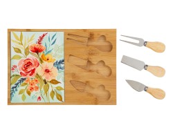 Bomboniera Matrimonio SET 4 PZ TAGLIERE IN LEGNO CON POSATE PER FORMAGGIO su Bomboniere Dolci Emozioni