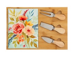 Bomboniera Matrimonio SET 4 PZ TAGLIERE IN LEGNO CON POSATE PER FORMAGGIO su Bomboniere Dolci Emozioni
