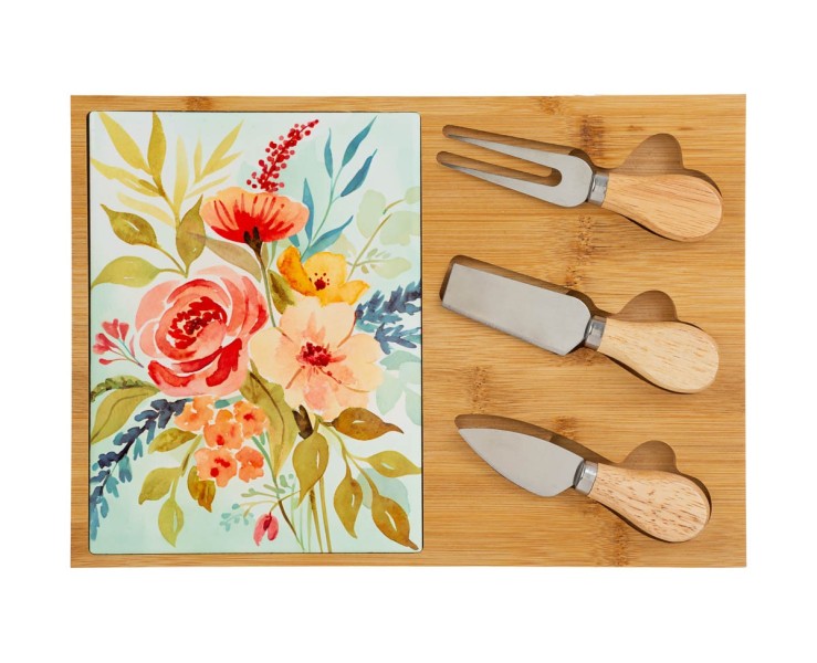 Bomboniera Matrimonio SET 4 PZ TAGLIERE IN LEGNO CON POSATE PER FORMAGGIO su Bomboniere Dolci Emozioni