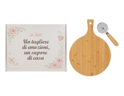 Bomboniera Matrimonio TAGLIERE IN LEGNO E TAGLIAPIZZA
