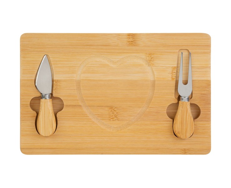 Bomboniera Matrimonio SET 3 PZ TAGLIERE IN LEGNO E POSATE PER FORMAGGIO su Bomboniere Dolci Emozioni