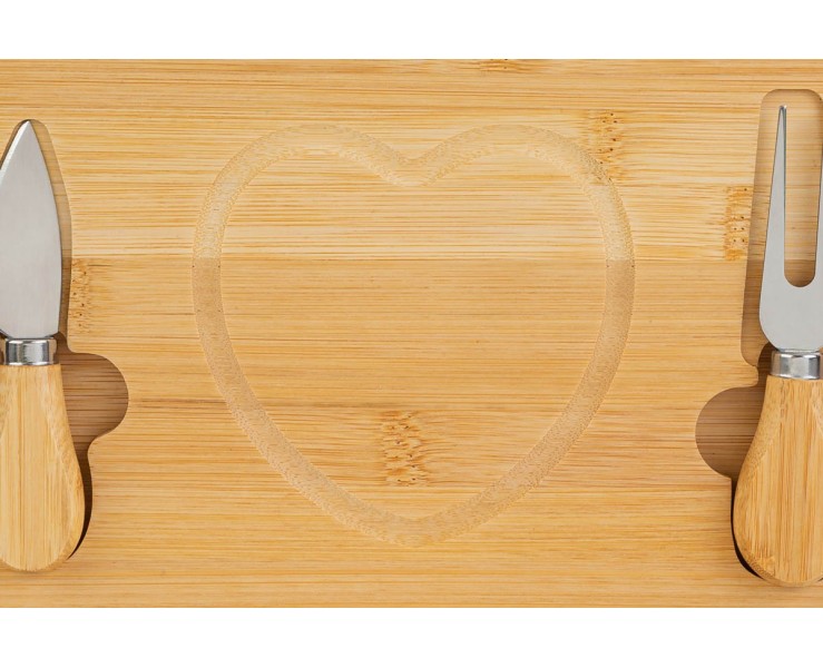 Bomboniera Matrimonio SET 3 PZ TAGLIERE IN LEGNO E POSATE PER FORMAGGIO su Bomboniere Dolci Emozioni