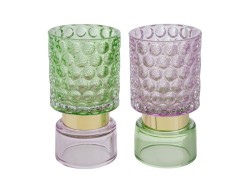 Bomboniera Matrimonio PORTACANDELA IN VETRO COLORATO 17CM (2 VARIANTI ASSORTITI) su Bomboniere Dolci Emozioni