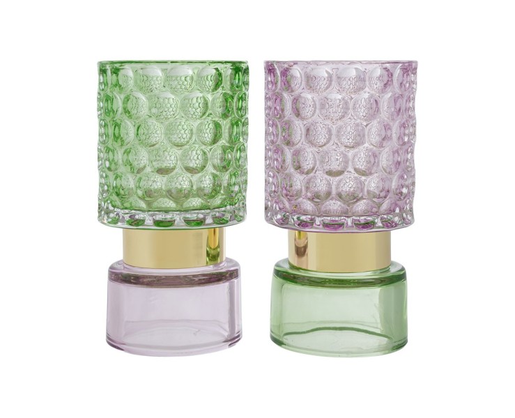 Bomboniera Matrimonio PORTACANDELA IN VETRO COLORATO 17CM (2 VARIANTI ASSORTITI) su Bomboniere Dolci Emozioni