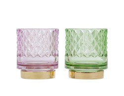 Bomboniera Matrimonio PORTACANDELA IN VETRO COLORATO 8CM (2 VARIANTI ASSORTITI) su Bomboniere Dolci Emozioni
