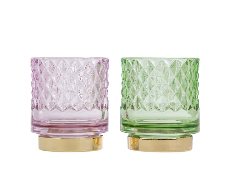 Bomboniera Matrimonio PORTACANDELA IN VETRO COLORATO 8CM (2 VARIANTI ASSORTITI) su Bomboniere Dolci Emozioni