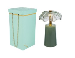 Bomboniera Matrimonio LAMPADA FIORE IN VETRO MENTA