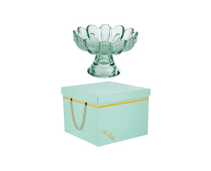 Bomboniera Matrimonio ALZATINA FIORE IN VETRO MENTA su Bomboniere Dolci Emozioni