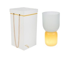 Bomboniera Matrimonio VASO LAMPADA IN VETRO BIANCO