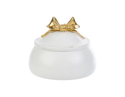 Bomboniera Matrimonio SCATOLA IN RESINA CON FIOCCO GOLD