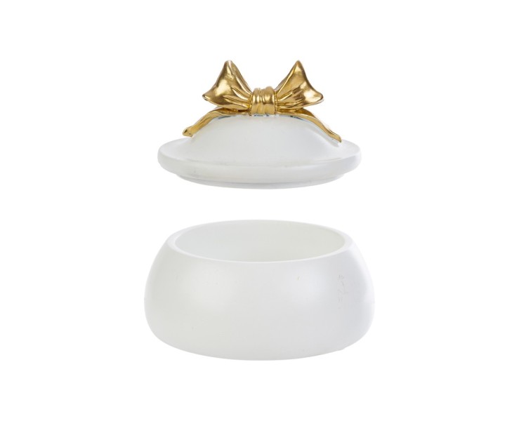 Bomboniera Matrimonio SCATOLA IN RESINA CON FIOCCO GOLD su Bomboniere Dolci Emozioni