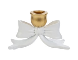 Bomboniera Matrimonio PORTACANDELA IN RESINA GOLD CON FIOCCO