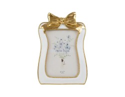 Bomboniera Matrimonio PORTAFOTO IN RESINA CON FIOCCO GOLD
