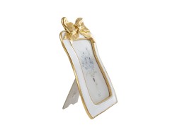 Bomboniera Matrimonio PORTAFOTO IN RESINA CON FIOCCO GOLD su Bomboniere Dolci Emozioni