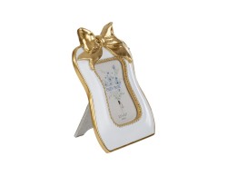Bomboniera Matrimonio PORTAFOTO IN RESINA CON FIOCCO GOLD 11X15 su Bomboniere Dolci Emozioni