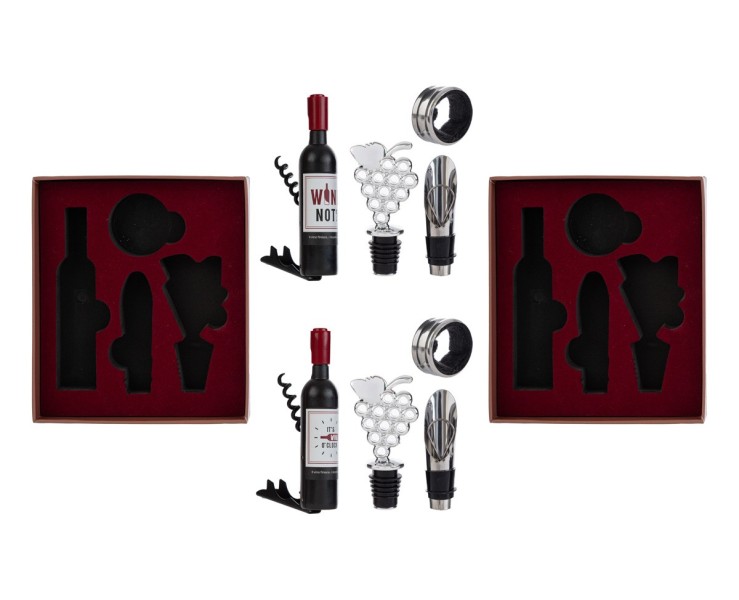 Bomboniera Matrimonio SET ENOLOGIA 4PZ WINE TIME (ASSORTITA IN 2 VARIANTI) su Bomboniere Dolci Emozioni