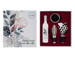 Bomboniera Matrimonio SET 4PZ ACCESSORI VINO SORSI D'AMORE