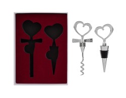 Bomboniera Matrimonio SET 2PZ ACCESSORI VINO SORSI D'AMORE