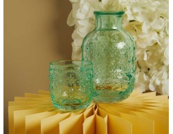 Bomboniera Matrimonio Claraluna 2026 Set Caraffa Bicchiere Vetro Verde Decoro Floreale