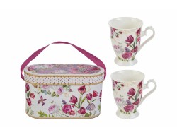 Bomboniera Matrimonio BOUQUET DI CHARME SET 2 MUG IN PORCELLANA