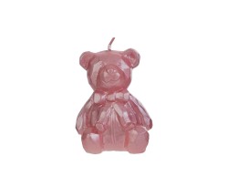Bomboniera nascita e battesimo CANDELA ORSETTO ROSA 8CM