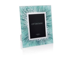 Portafoto Silver Foil Collezione Flower Turchese