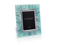Portafoto Silver Foil Collezione Flower Turchese