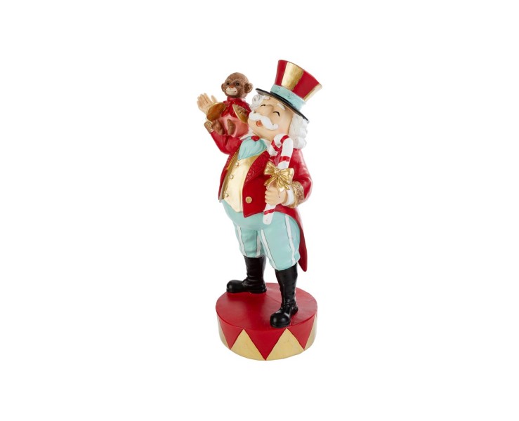 Statua Presentatore del Circo in resina con scimmia h.43 cm– Decorazione Natalizia Le Stelle su Bomboniere Dolci Emozioni