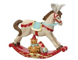 Cavallo a dondolo natalizio Circo in resina decorazione per la casa h.100 cm – Decorazione Natalizia Le Stelle