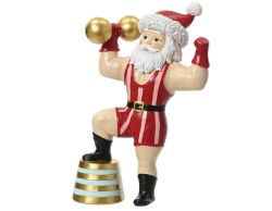 Statua natalizia  Babbo Natale Forzuto del Circo in resina h.140 cm – Decorazione Natalizia Le Stelle
