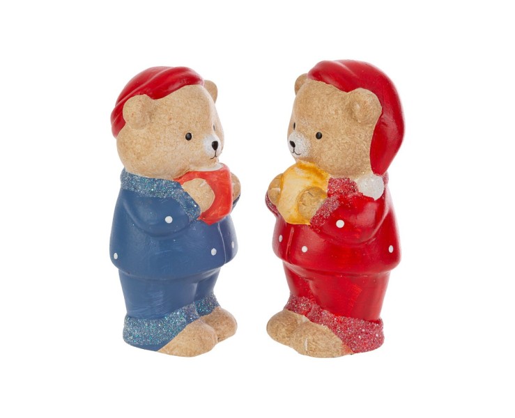Orsetti natalizi in ceramica con pigiama assortiti in 2 modelli – Decorazione Natalizia Le Stelle su Bomboniere Dolci Emozioni