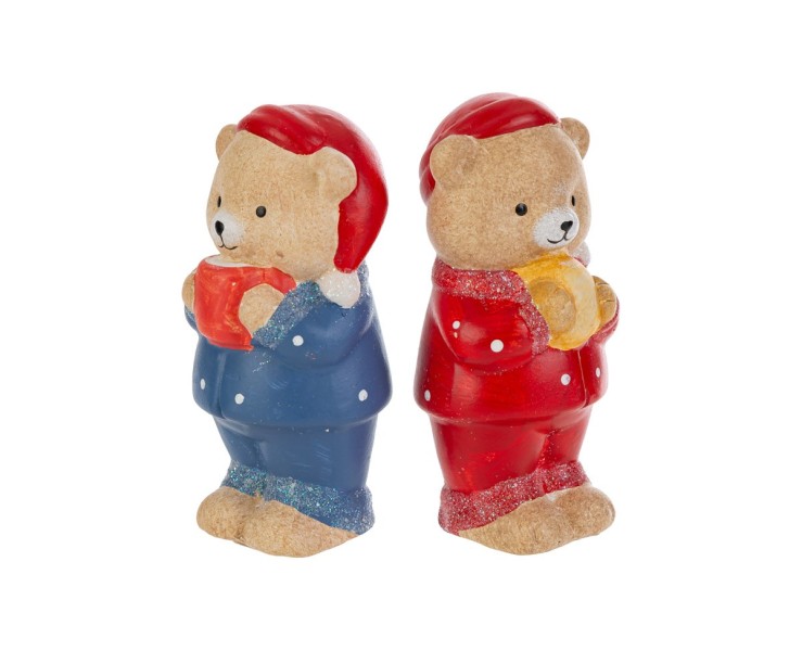 Orsetti natalizi in ceramica con pigiama assortiti in 2 modelli – Decorazione Natalizia Le Stelle su Bomboniere Dolci Emozioni