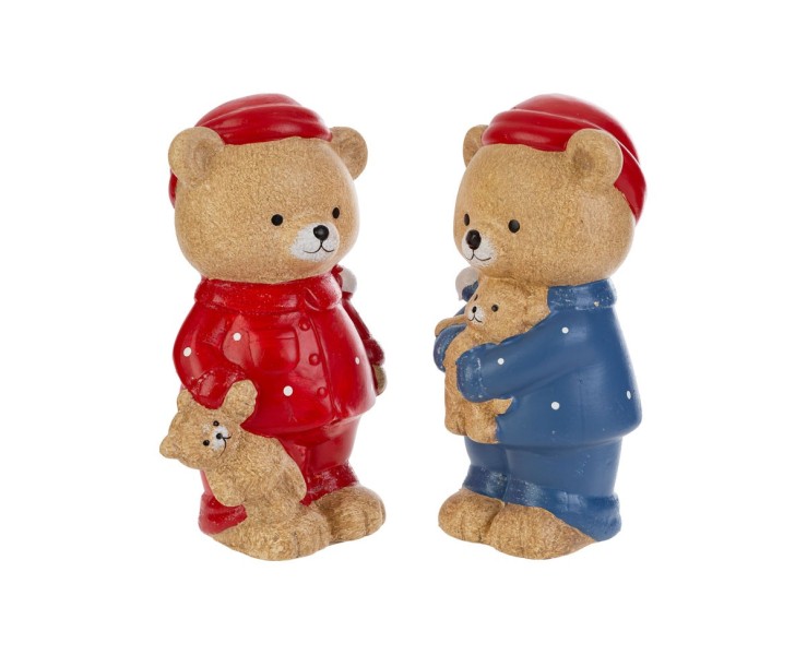 Orsetti natalizi grandi  in ceramica con pigiama assortiti in 2 modelli h.18 cm – Decorazione Natalizia Le Stelle su Bomboniere Dolci Emozioni