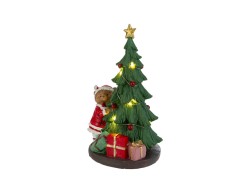 Albero di Natale con luci LED e orsetto in resina – Decorazione Natalizia Le Stelle su Bomboniere Dolci Emozioni