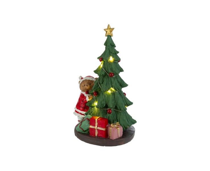 Albero di Natale con luci LED e orsetto in resina – Decorazione Natalizia Le Stelle su Bomboniere Dolci Emozioni