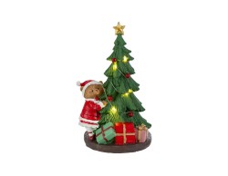 Albero di Natale con luci LED e orsetto in resina – Decorazione Natalizia Le Stelle su Bomboniere Dolci Emozioni