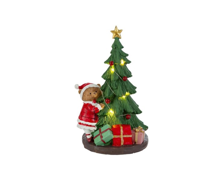 Albero di Natale con luci LED e orsetto in resina – Decorazione Natalizia Le Stelle su Bomboniere Dolci Emozioni