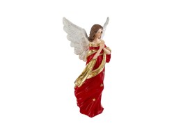 Angelo natalizio grande in resina con vestito rosso e oro h. 42 cm  – Decorazione Natalizia Le Stelle su Bomboniere Dolci Emozioni
