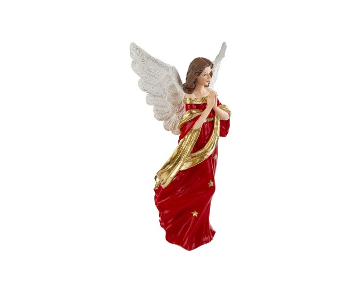 Angelo natalizio grande in resina con vestito rosso e oro h. 42 cm  – Decorazione Natalizia Le Stelle su Bomboniere Dolci Emozioni
