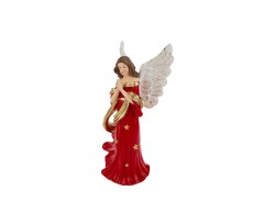 Angelo natalizio in resina con vestito rosso e oro h. 25,5 cm  – Decorazione Natalizia Le Stelle su Bomboniere Dolci Emozioni