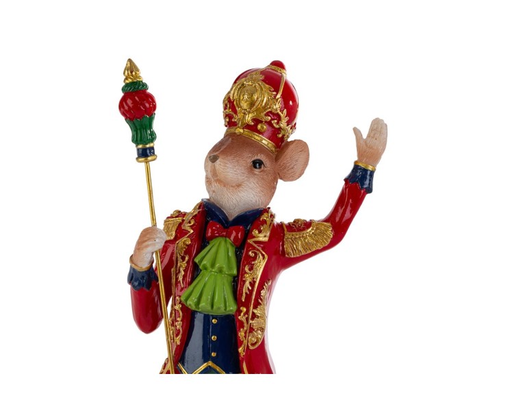 Topolino natalizio grande in resina con vestito rosso e oro h. 43,5 cm – Decorazione Natalizia Le Stelle su Bomboniere Dolci Emozioni